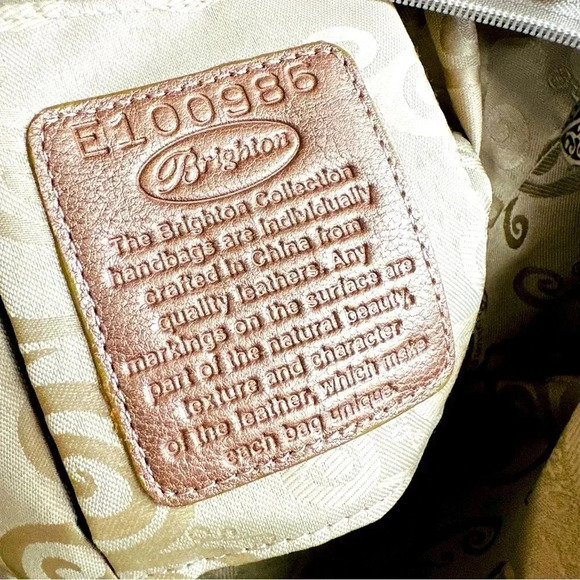 Brighton Cher Rare/Retired Bronze Croc Embossed Leather Shoulder Bag - Picture 10 of 13